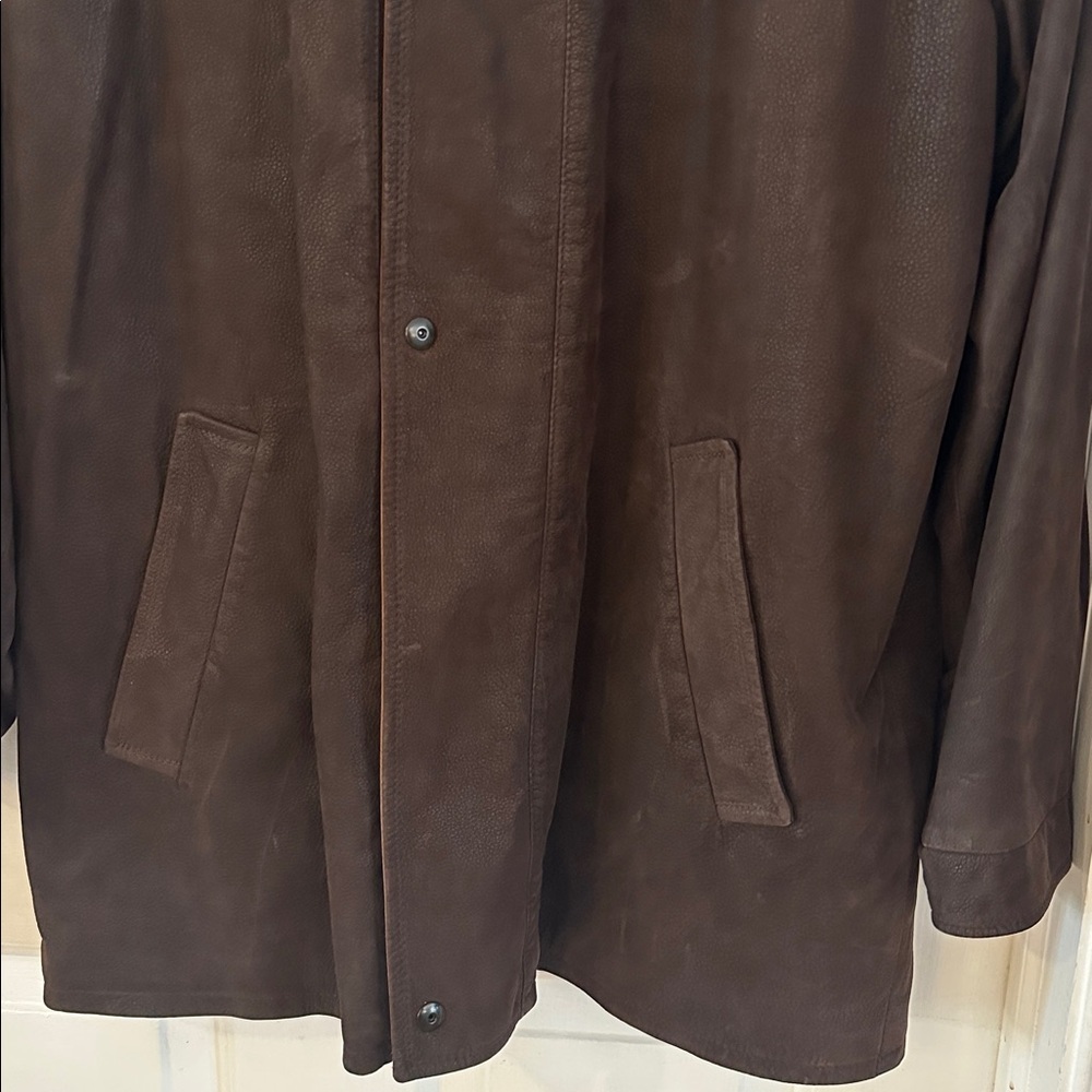 Men’s Remy Dark Brown Leather Full Zip with Snaps Jacket Size 42 - Picture 3 of 11